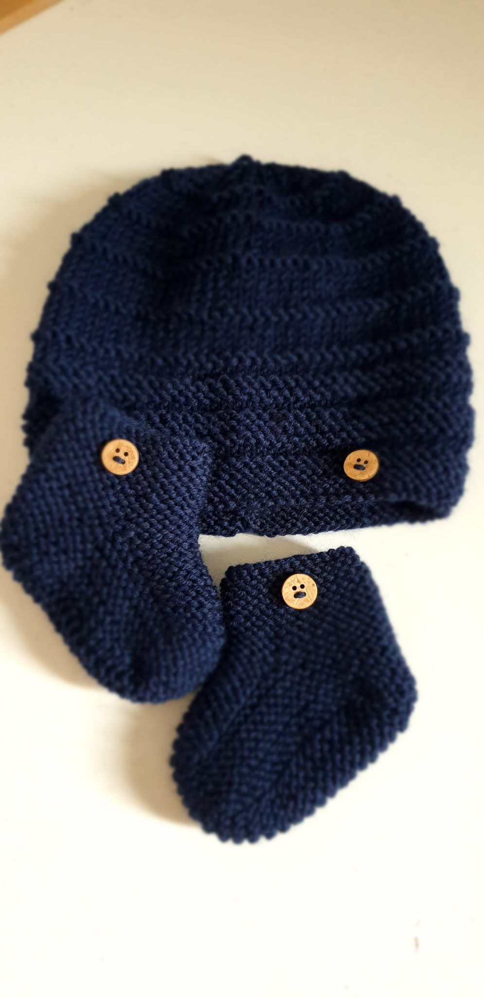 chaussons et bonnet bébé marine