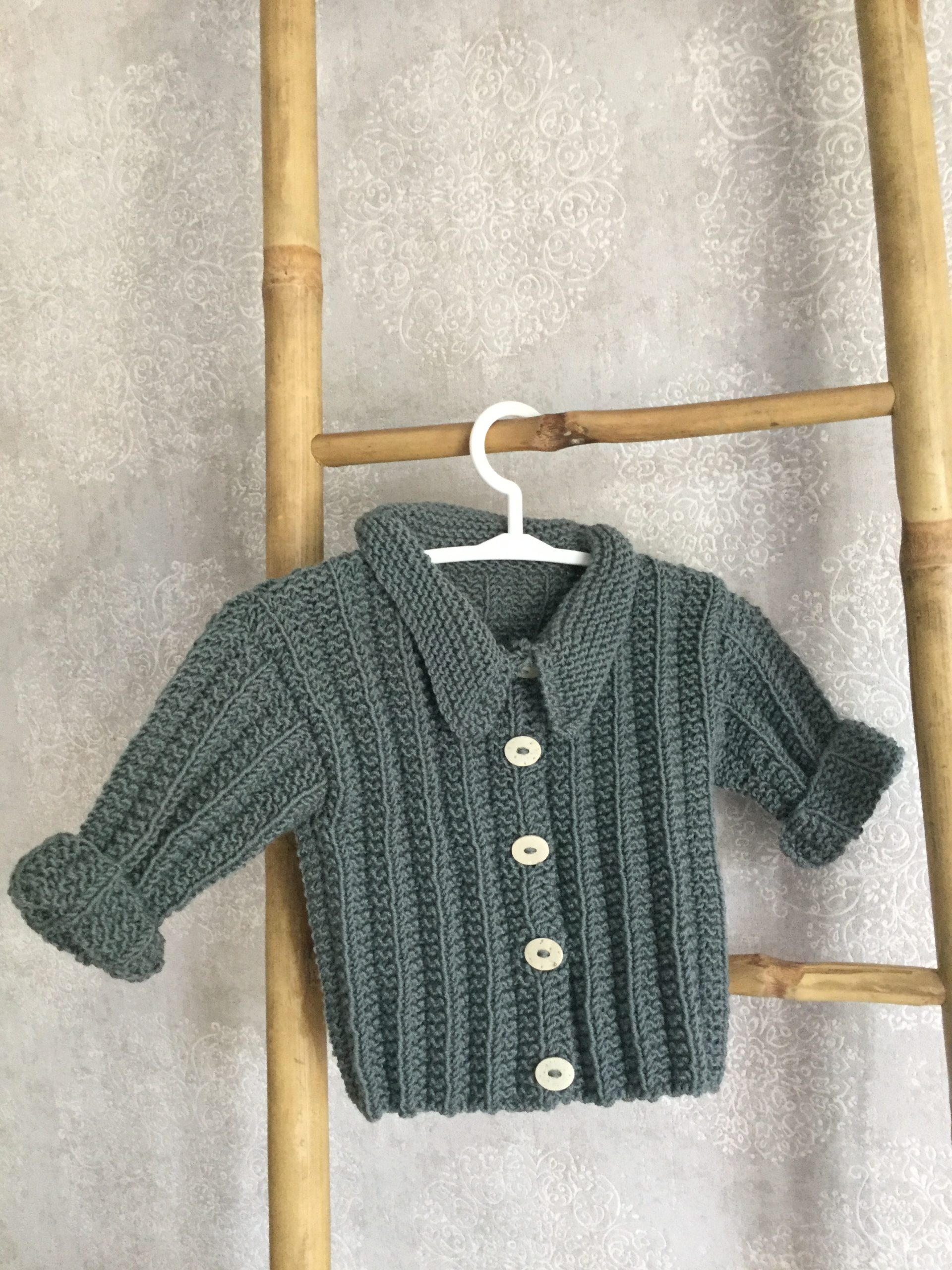 gilet ardoise maille cotelée