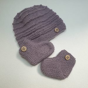 Coffret Cadeau bébé chaussons et bonnet