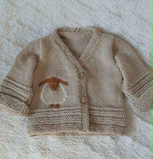brassière beige brodée mouton