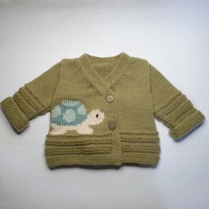 brassière verte brodée tortue