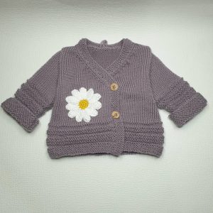 brassière mauve brodée marguerite