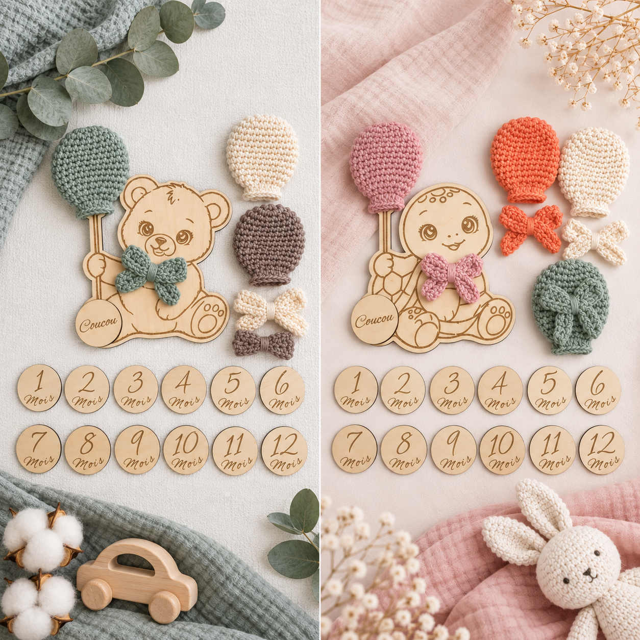 cartes première année bébé décoration