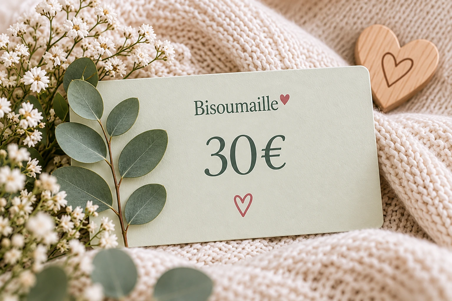 Carte bon cadeau 30€ vêtements coffret bébé