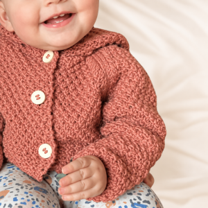 veste capuche tricoté noisette