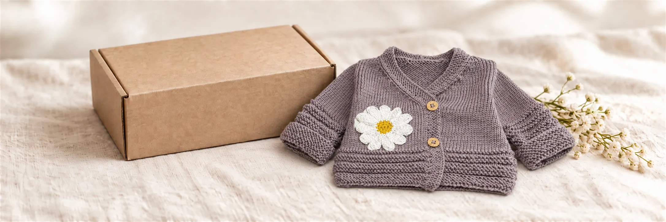 Emballage cadeau vêtements garçon fille tricoté