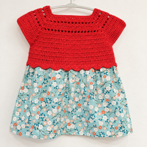 robe rouge tricoté liberty bleu ciel